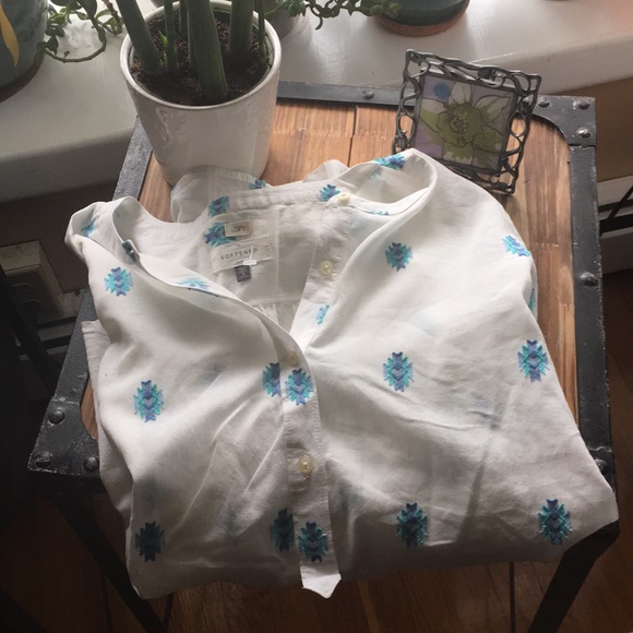 LOFT//desert henley softened shirt S - Picture 3 of 6